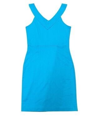 Amanda Uprichard Bright Turquoise V-Neck Sheath Dress